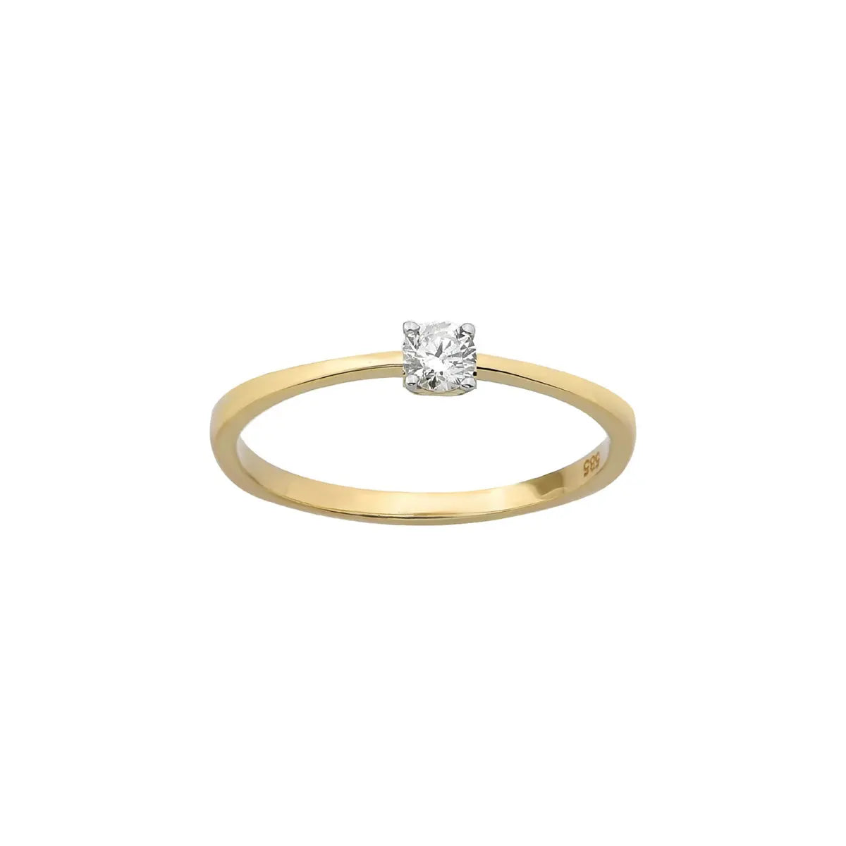 Diamond Solitaire Ring 0,15 ct. - 14 kt. Guld fra Diamond Essentials by Plaza
