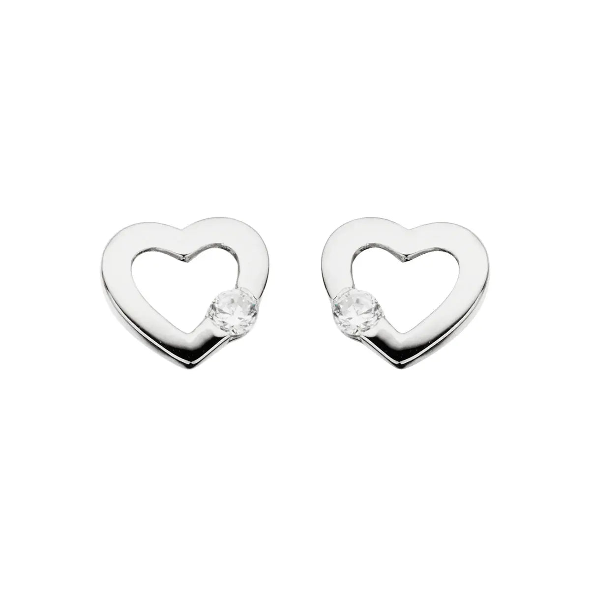 Ørestik hjerte zirkoner - Sølv fra Scrouples Jewellery