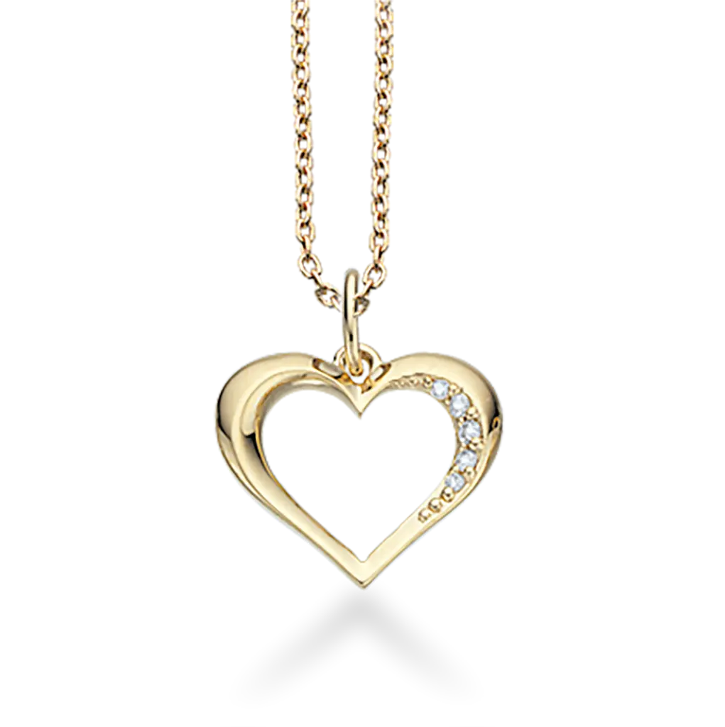Hjerte halskæde - 14 kt. Guld fra Scrouples Jewellery