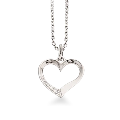 Hjerte halskæde - 14 kt. Hvidguld fra Scrouples Jewellery