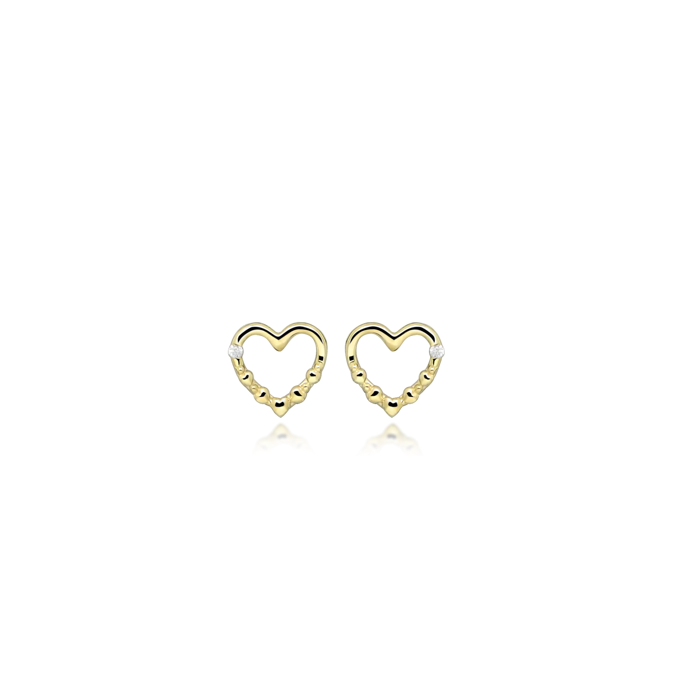 Heart dot ørestikker - 8 kt. fra Gold Essentials by Plaza