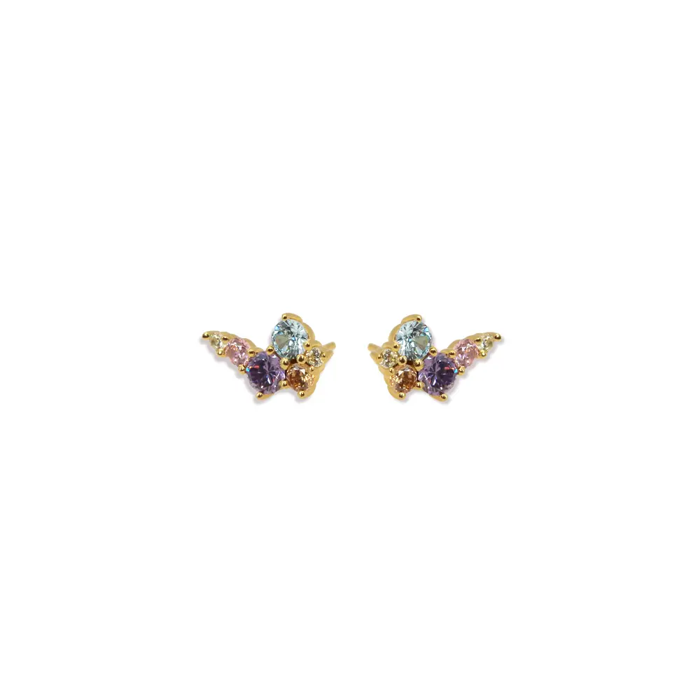 Colorbomb ørestik lilla - Forgyldt fra Lush Lush Jewelry