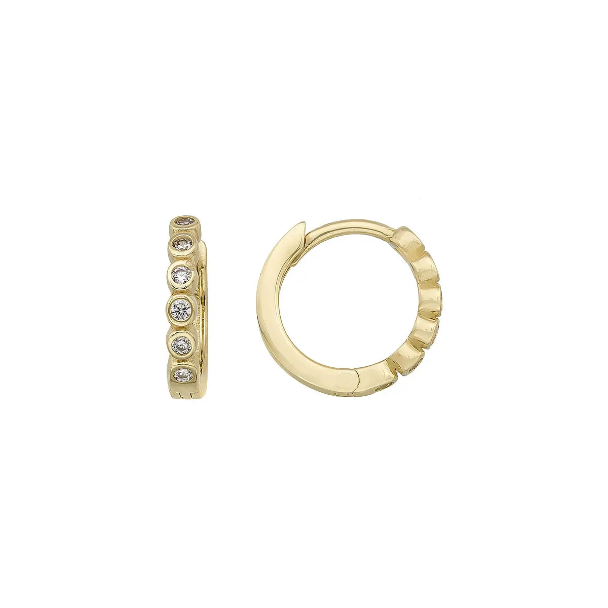 Gold Stone Creoler 8 kt. fra Gold Essentials by Plaza