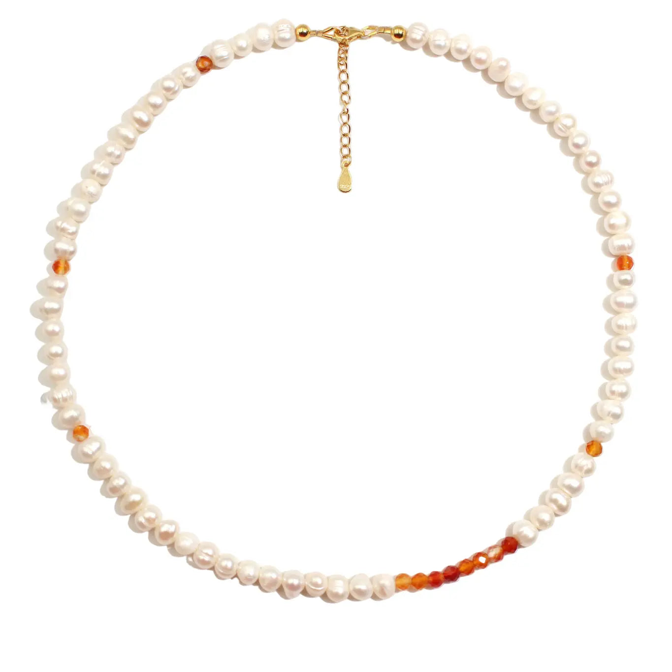 Karneol Pearl Halskæde - Forgyldt fra Lush Lush Jewelry