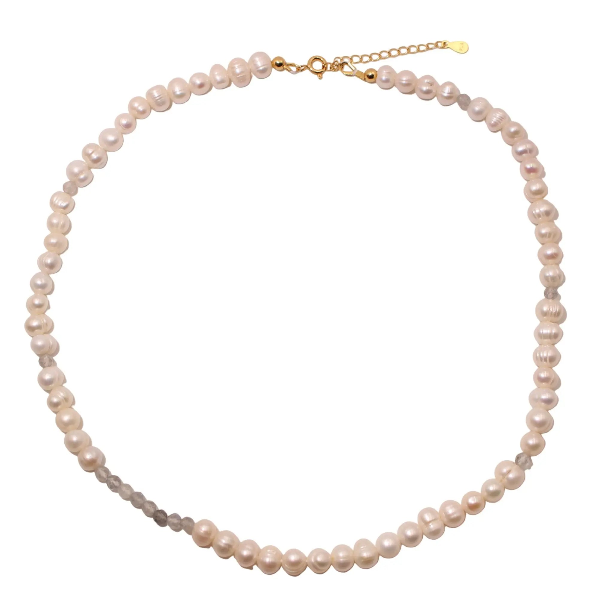 Moonestone pearl halskæde - Forgyldt fra Lush Lush Jewelry