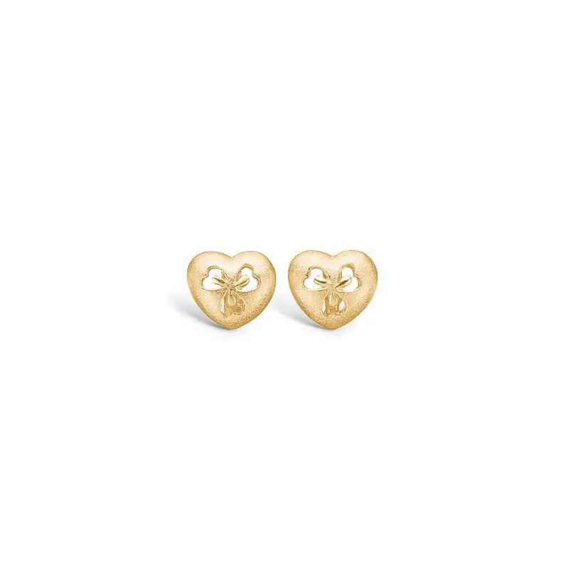 B-guld 9kt ørering hjerte kløv fra Blossom Of Copenhagen