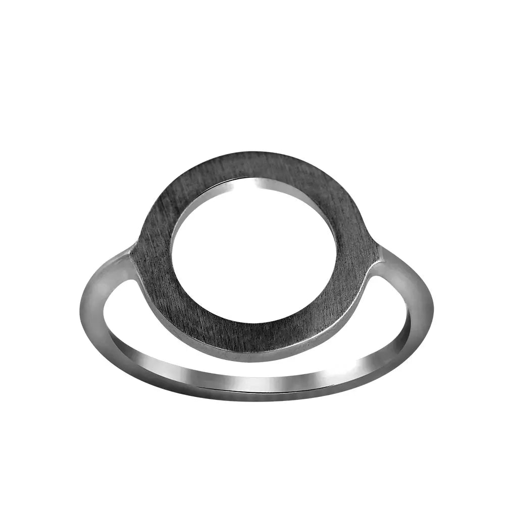 Oxyderet sølvring, cirkel 14mm fra Nordahl Jewellery