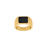 Ring m. Black Agate - Forgyldt Stål fra Son Of Noa