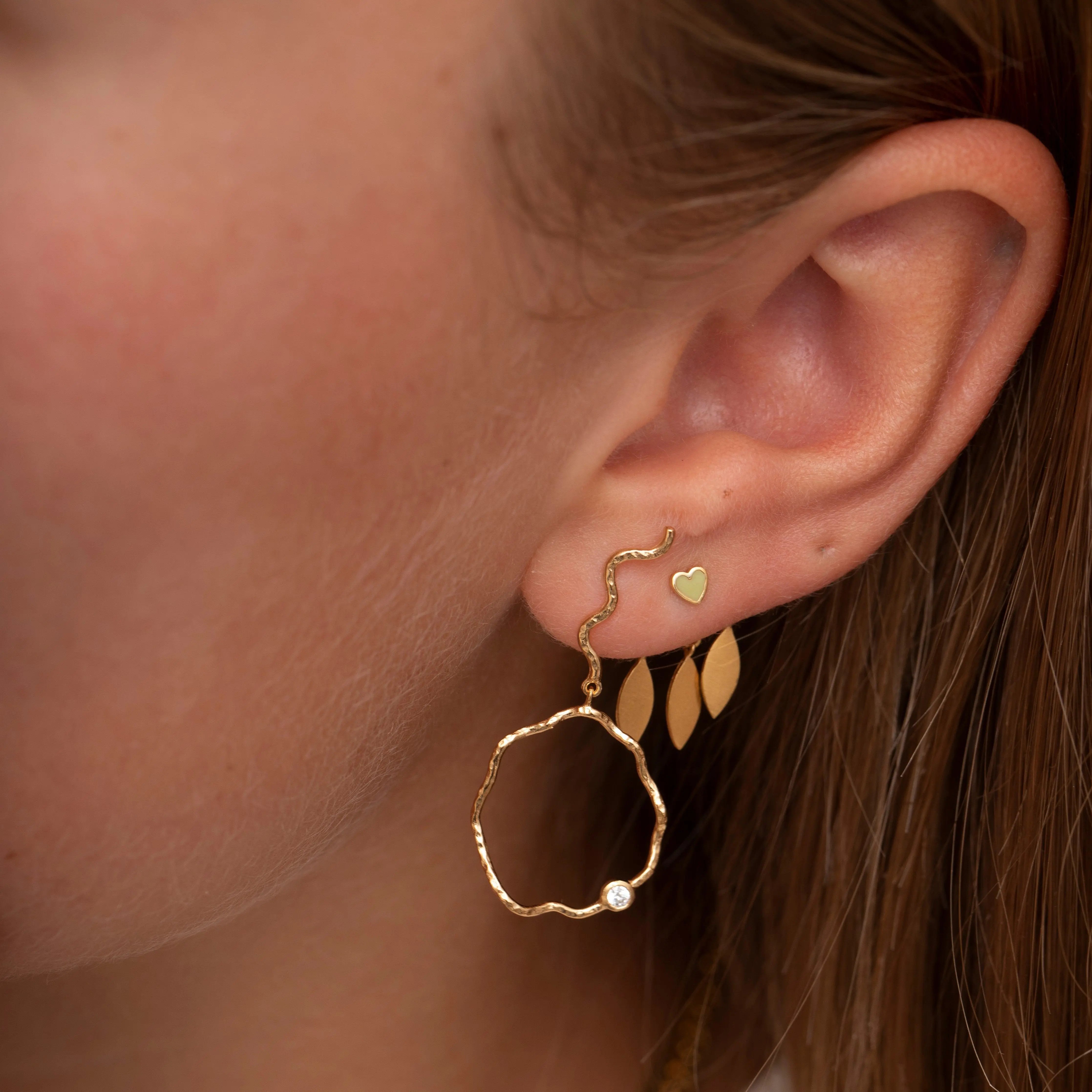 Dancing Three Leaves Behind Ear - Forgyldt fra Stine A Jewelry