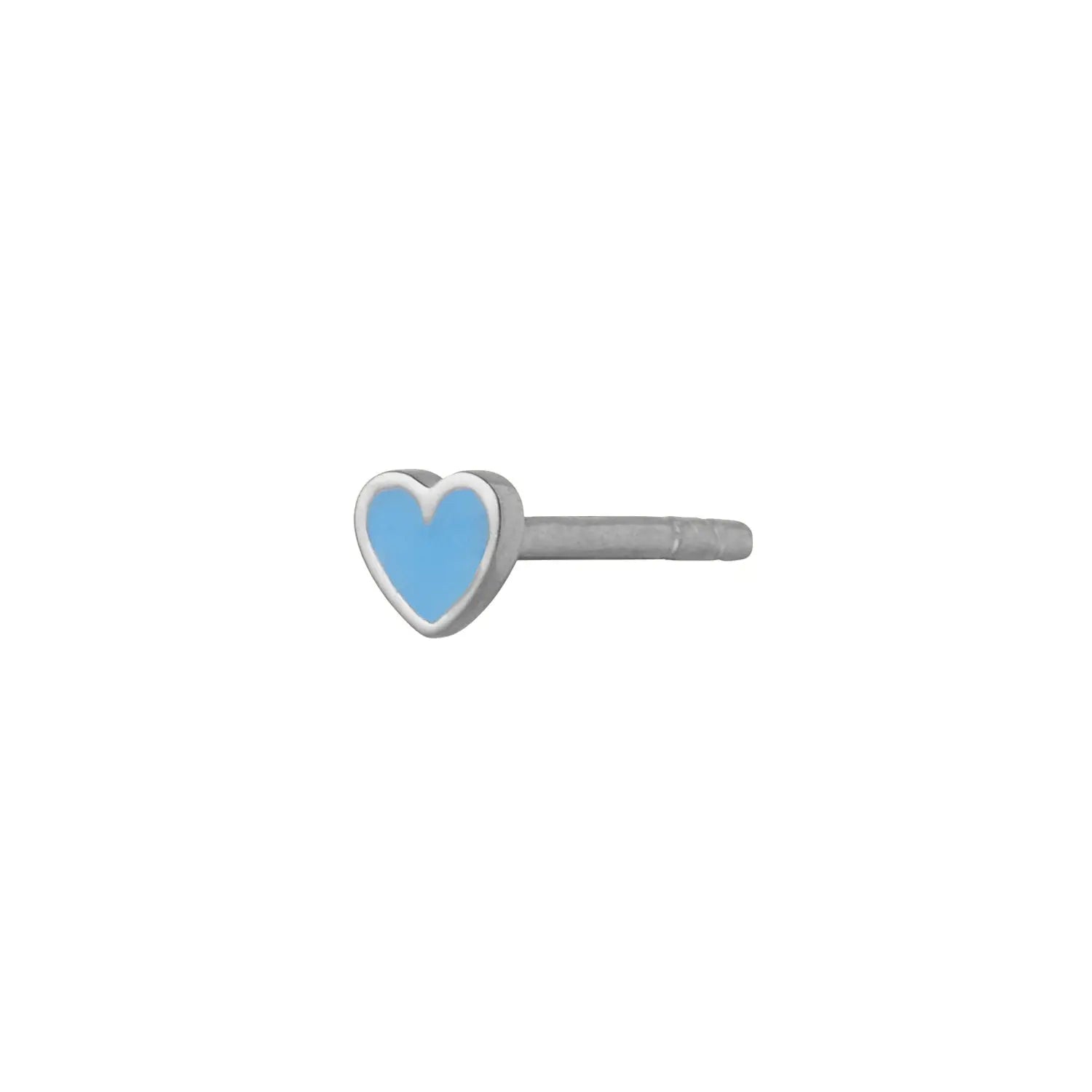 Petit Love Heart Light Blue Ørestik - Sølv fra Stine A Jewelry
