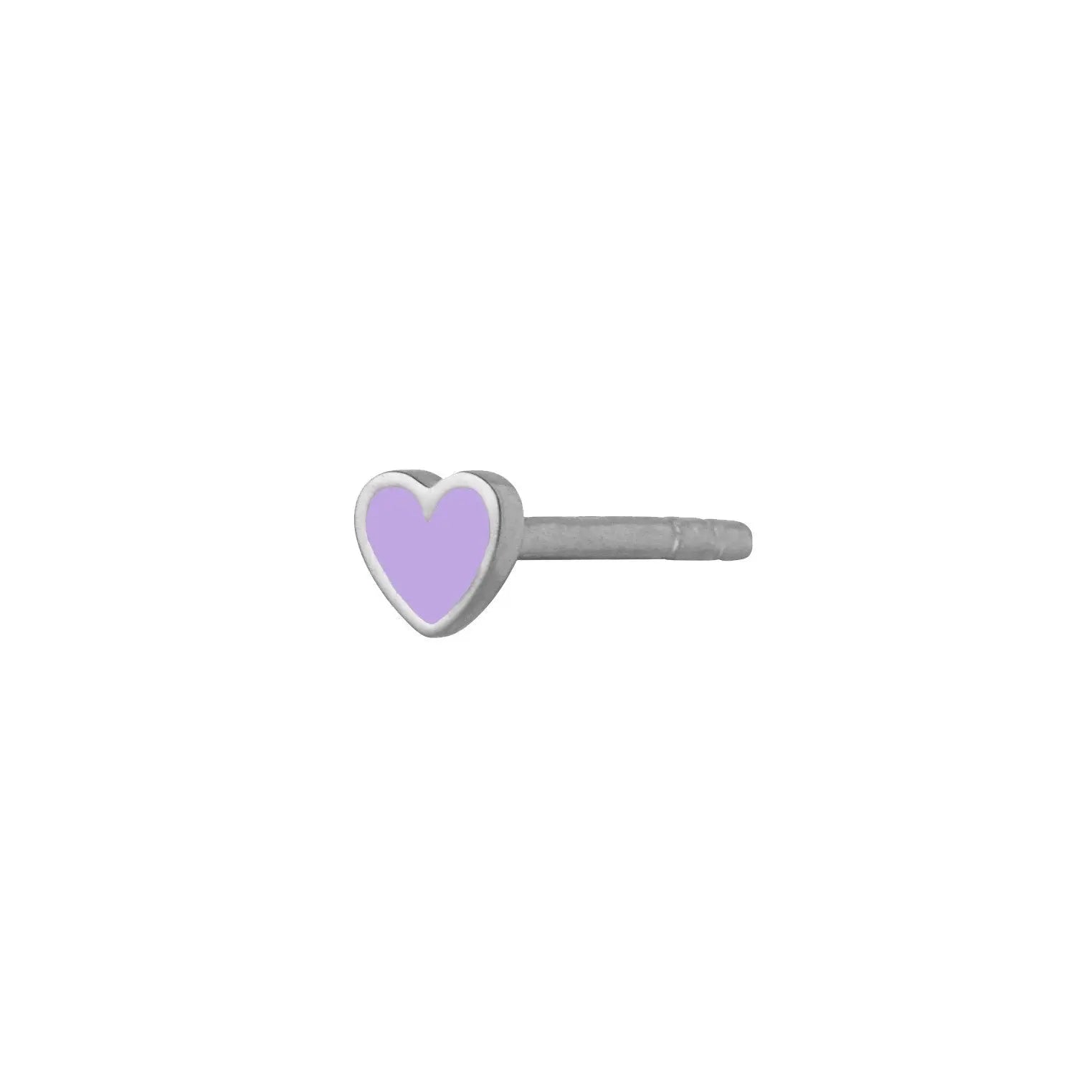 Petit Love Heart Purple Sorbet Ørestik- Sølv fra Stine A Jewelry