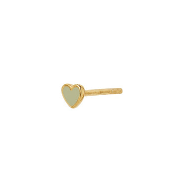 Petit Love Heart Olive Green - Forgyldt fra Stine A Jewelry