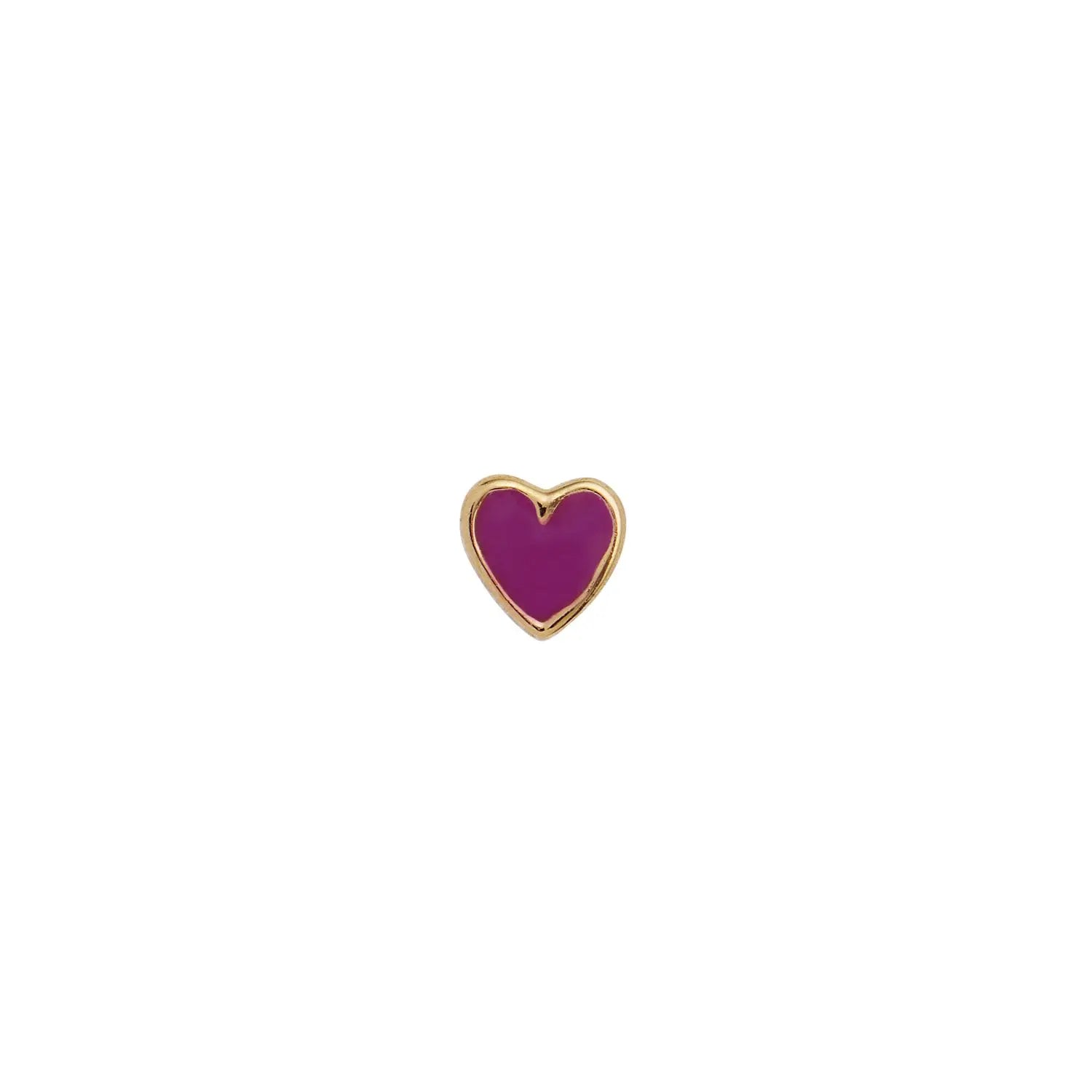Petit Love Heart Purple Rouge Ørestik - Forgyldt fra Stine A Jewelry