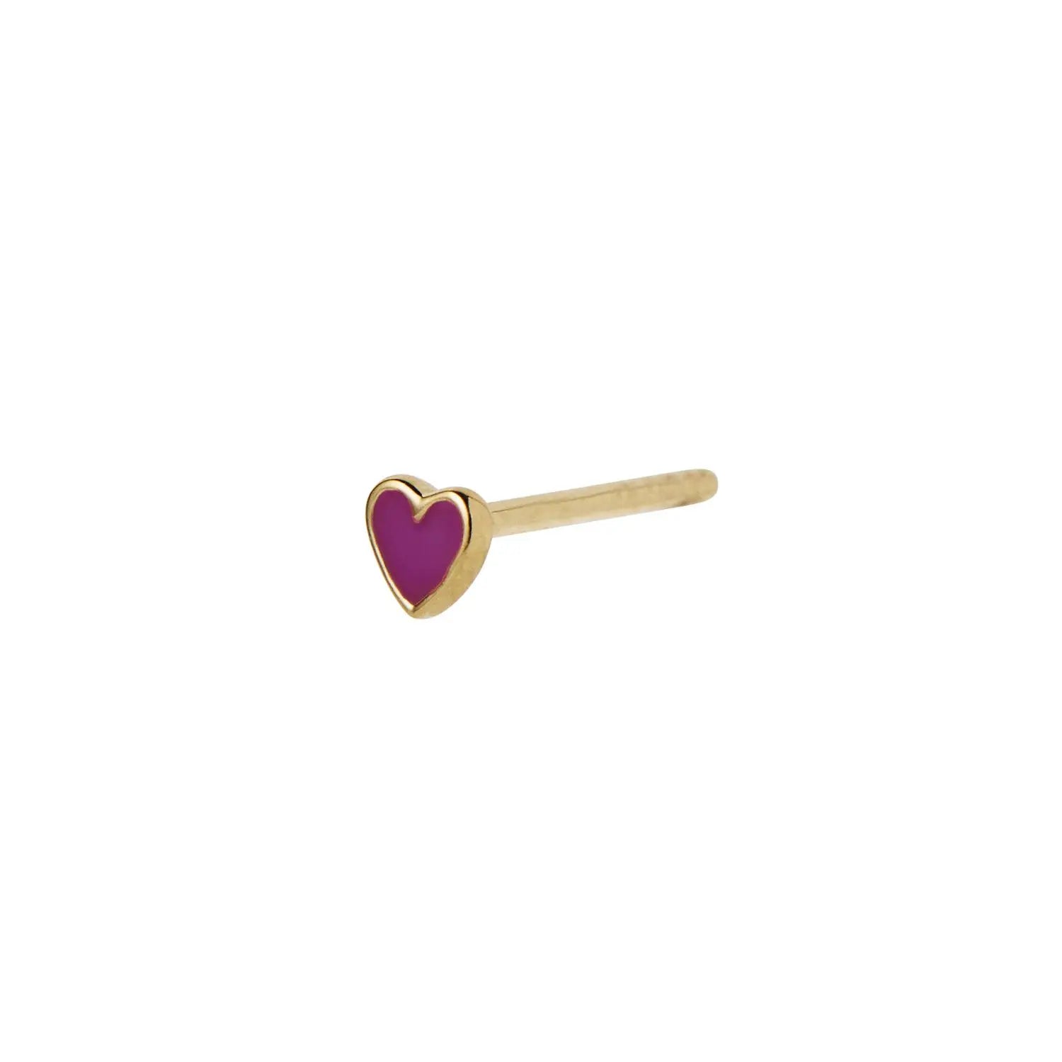 Petit Love Heart Purple Rouge Ørestik - Forgyldt fra Stine A Jewelry