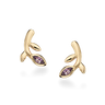 Ørestik m. ametyst - 8 kt. Guld fra Scrouples Jewellery