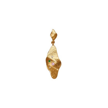 "	Dangling Ile De L'Amour Earring with Stones Gold"