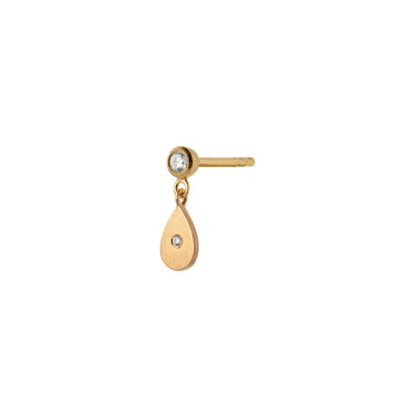 Big Dot With Sparkling Teardrop Ørestik - Forgyldt fra Stine A Jewelry