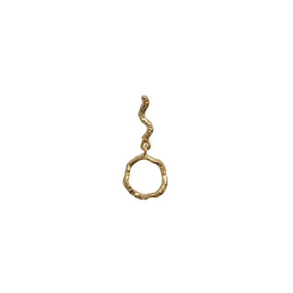 Petit Wavy Dangling Circle Ørering - Forgyldt fra Stine A Jewelry