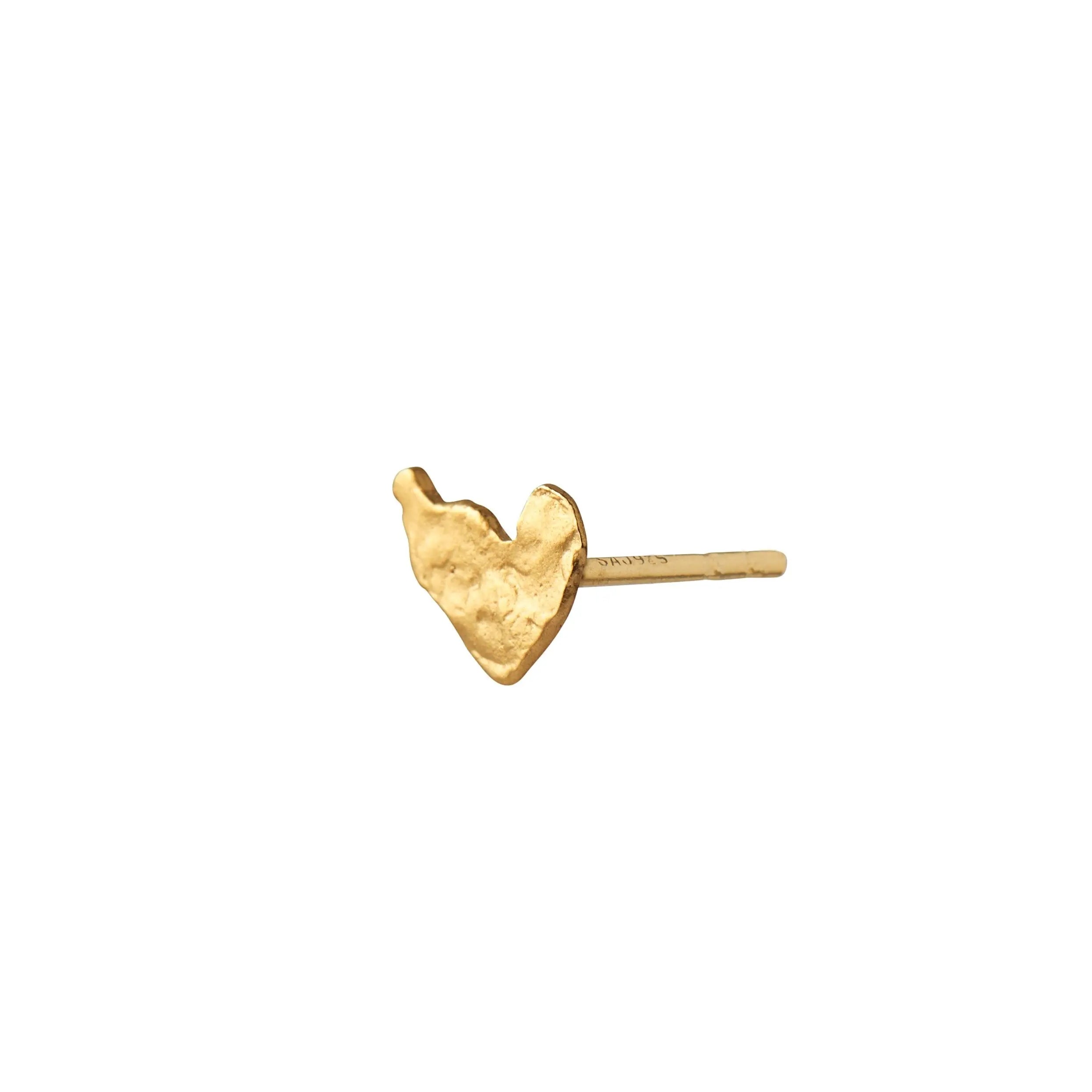 Petit gold splash disco heart ørering - Forgyldt fra Stine A Jewelry