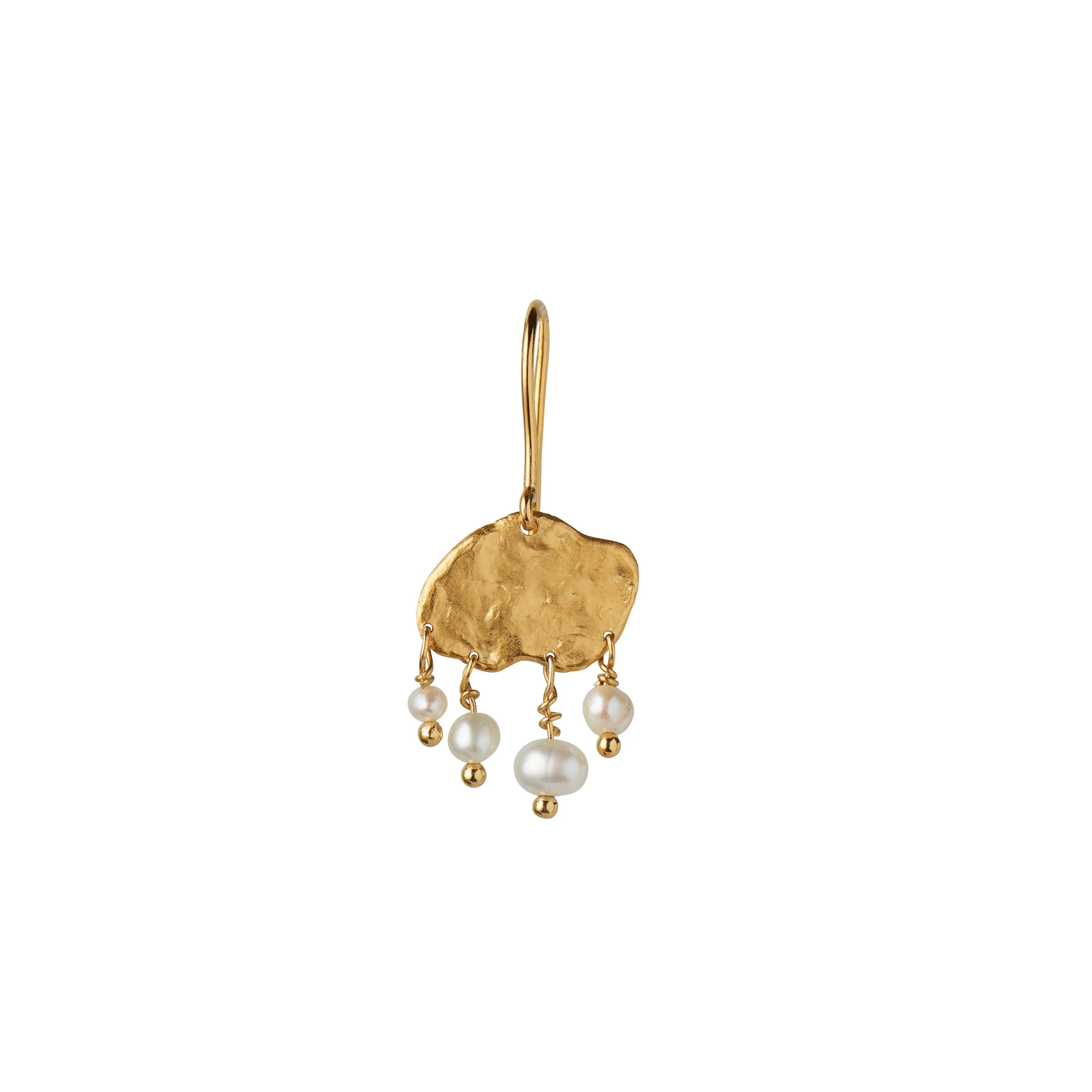 Big gold splash elegant pearls ørering - Forgyldt fra Stine A Jewelry