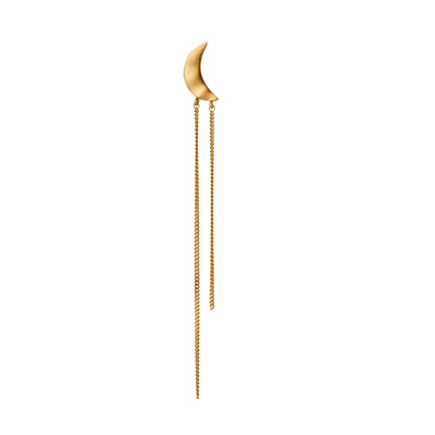 Bella moon ørering with long chains - Forgyldt fra Stine A Jewelry