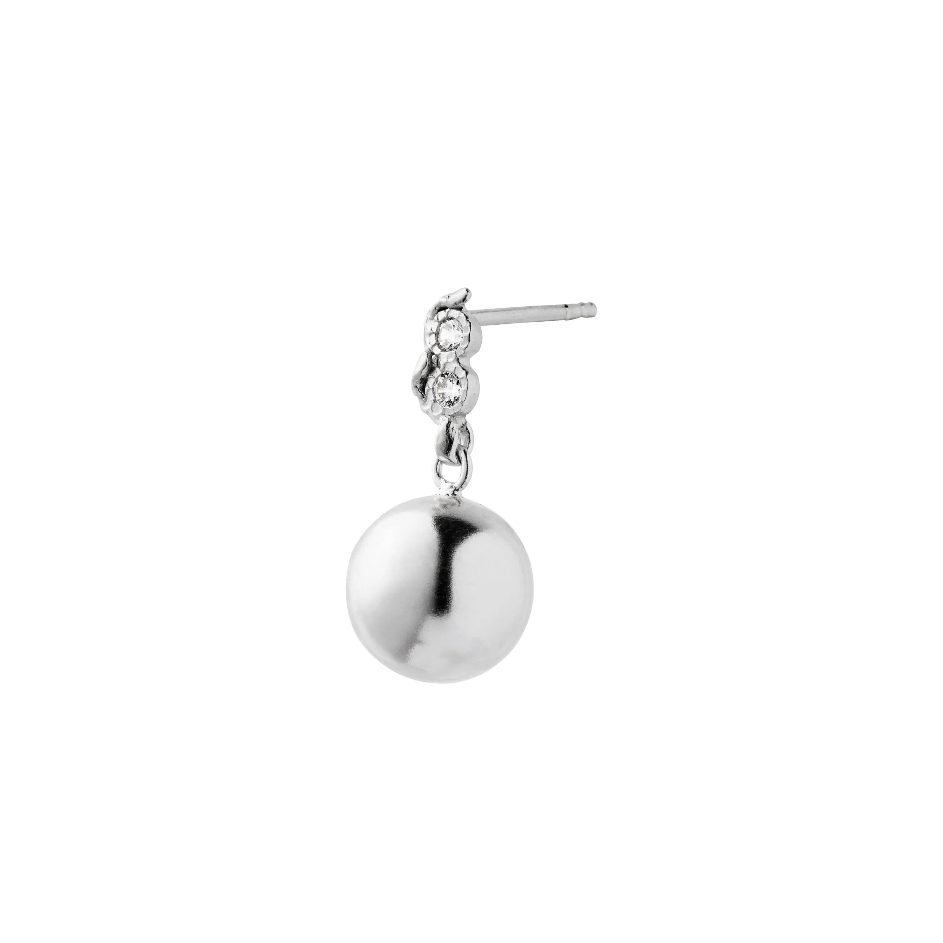 twin flow &amp; disco ball earring silver fra Stine A Jewelry