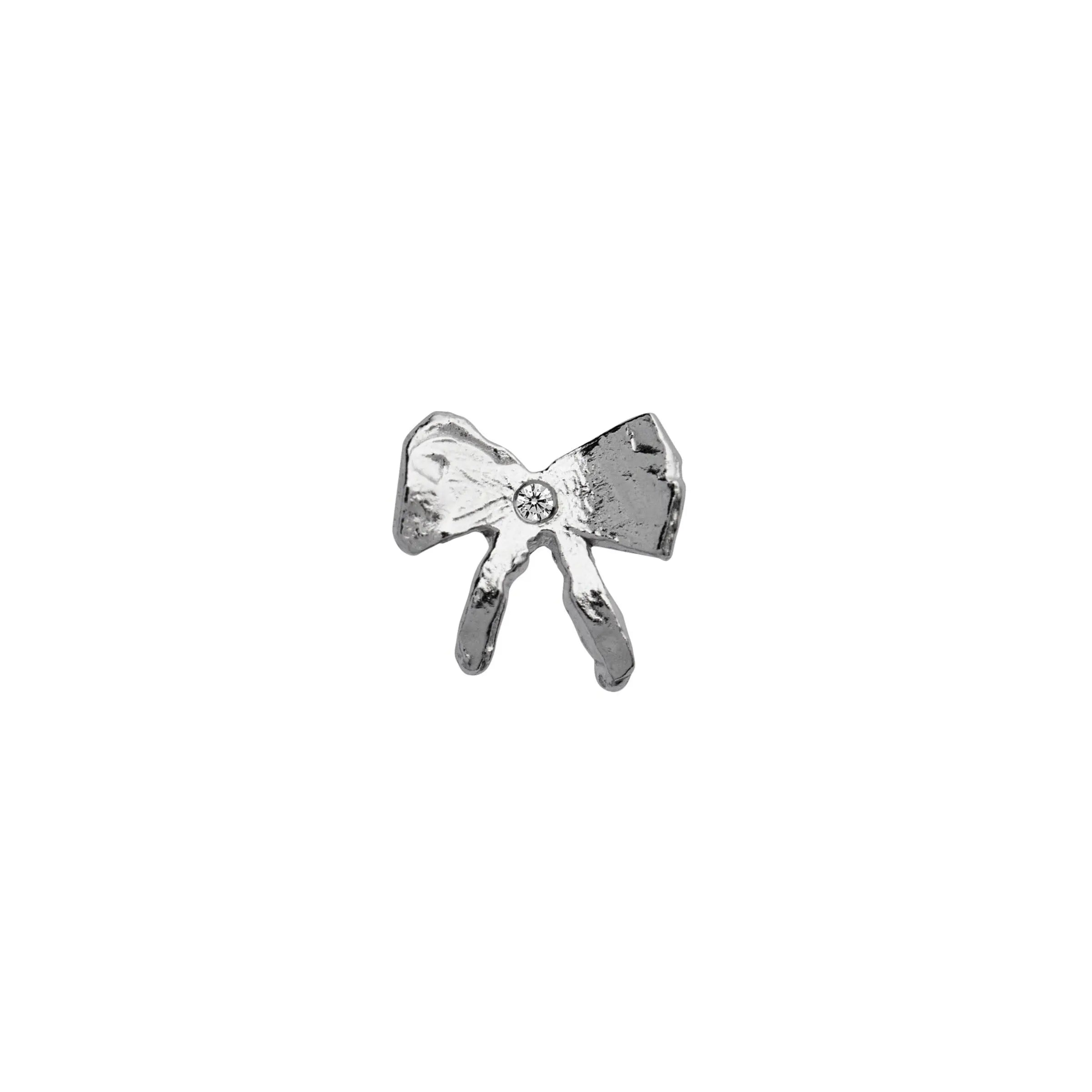 Petit Bow With Stone Øreringe - Sølv fra Stine A Jewelry