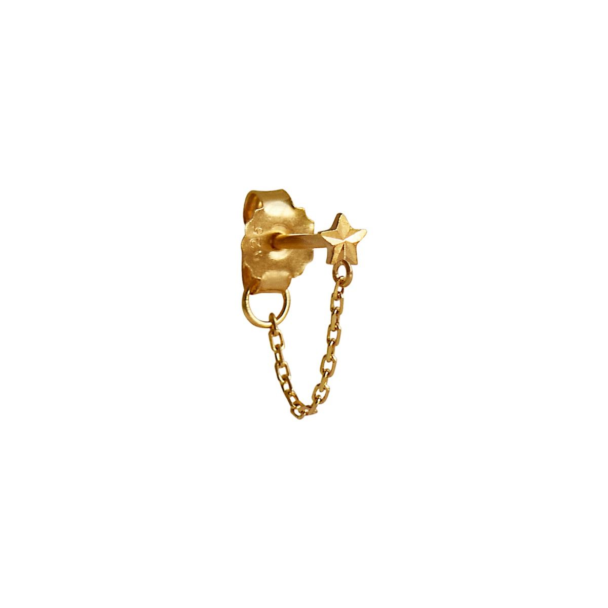 Star Etoilie  With Chain Ørering - Forgyldt