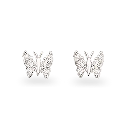 Ørepynt sommerfugl  zirkonia - Sølv fra Scrouples Girls