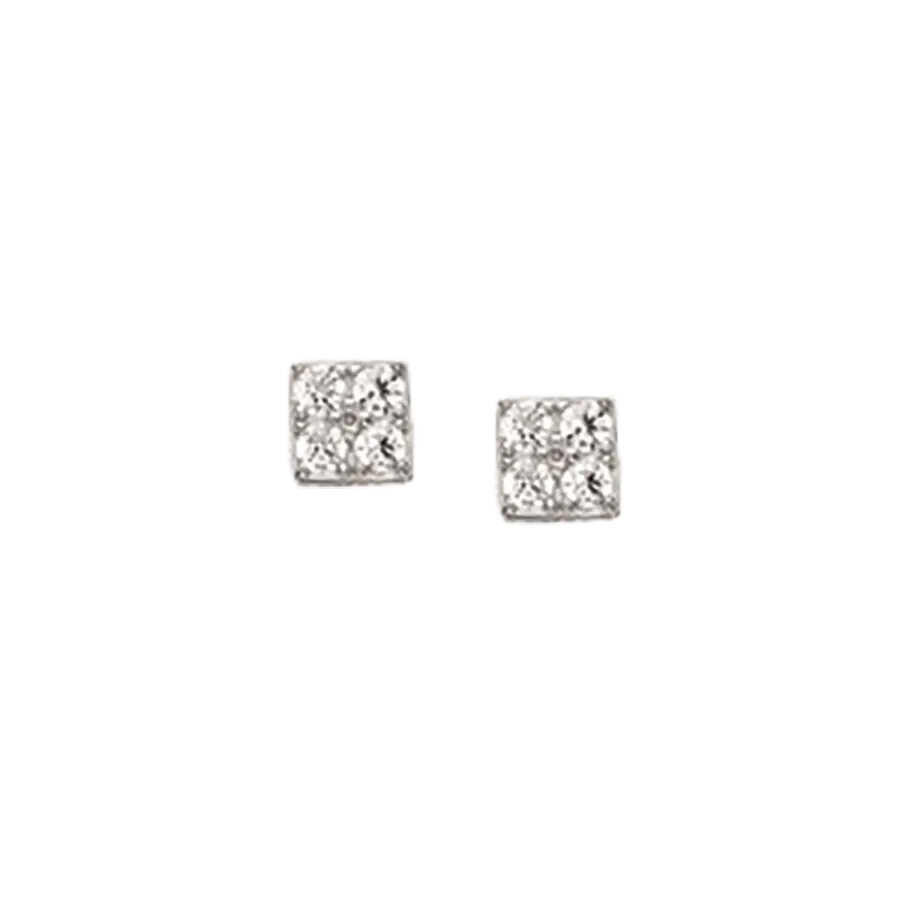 SoHo ørepynt firkant syn.zir. sølv rh. fra Scrouples Jewellery