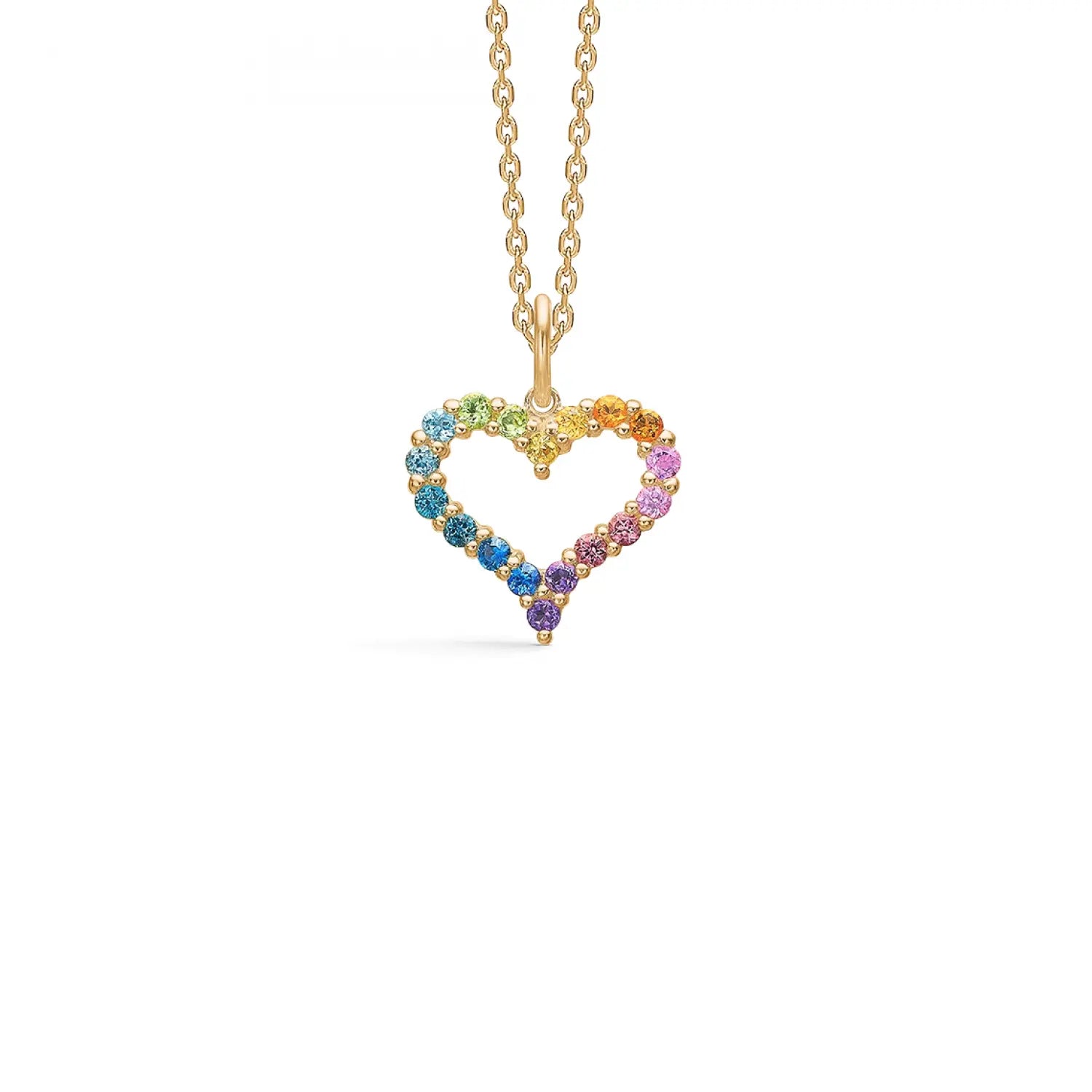 Tender Heart Rainbow vedhæng - 14 kt. Guld fra Mads Z Gold Label