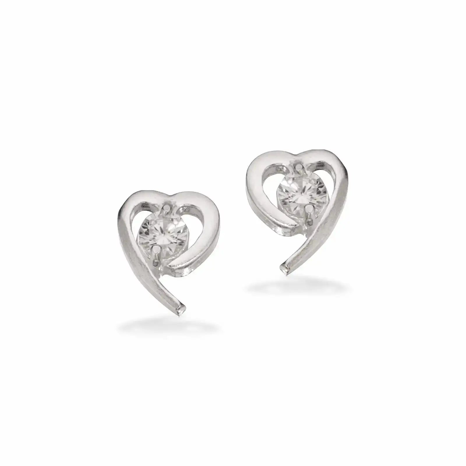 Ørepynt hjerte syn. cubic zir. sølv fra Scrouples Jewellery