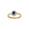 Roset guldring synt. Safir - 8 kt. Guld fra Gold Essentials