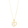 Dobbelt Hjertevedhæng inkl. Kæde - Forgyldt fra Siersbøl