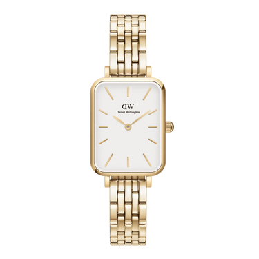 Quadro 5-Link Evergold 20x26 mm - Guld/Hvid fra Daniel Wellington
