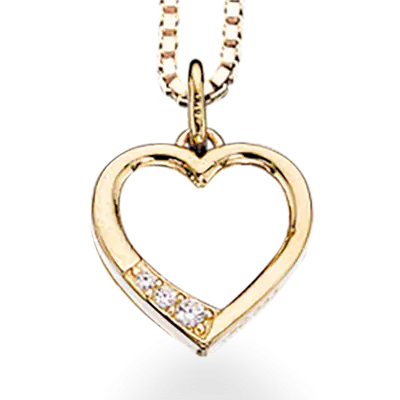 Hjertevedhæng - 8 kt. Guld fra Scrouples Jewellery