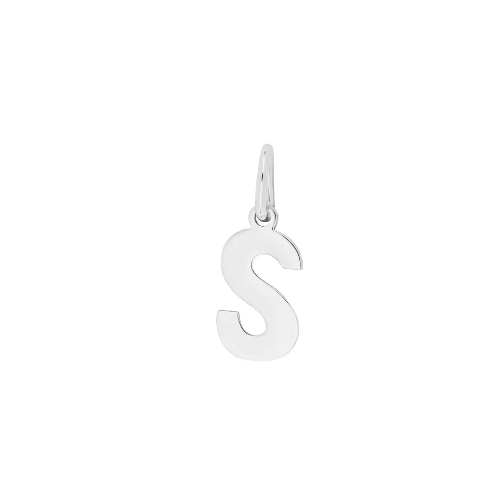 Rhod. sølvvedhæng bogstav - S fra Siersbøl