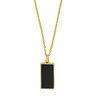 Halskæde m. Black Agate - Forgyldt Stål fra Son Of Noa