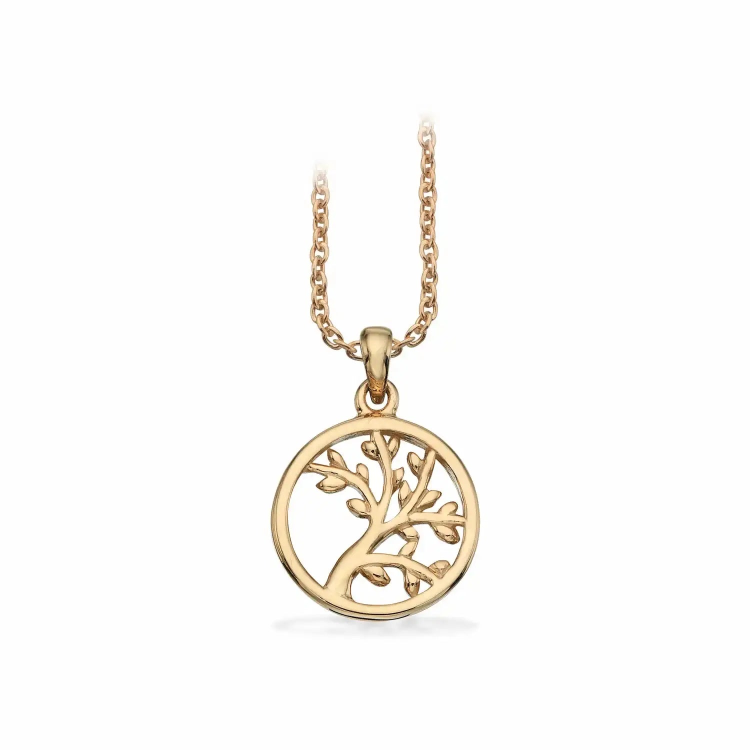 Livets træ vedhæng m- sølvkæde - 8 kt. Guld fra Scrouples Jewellery