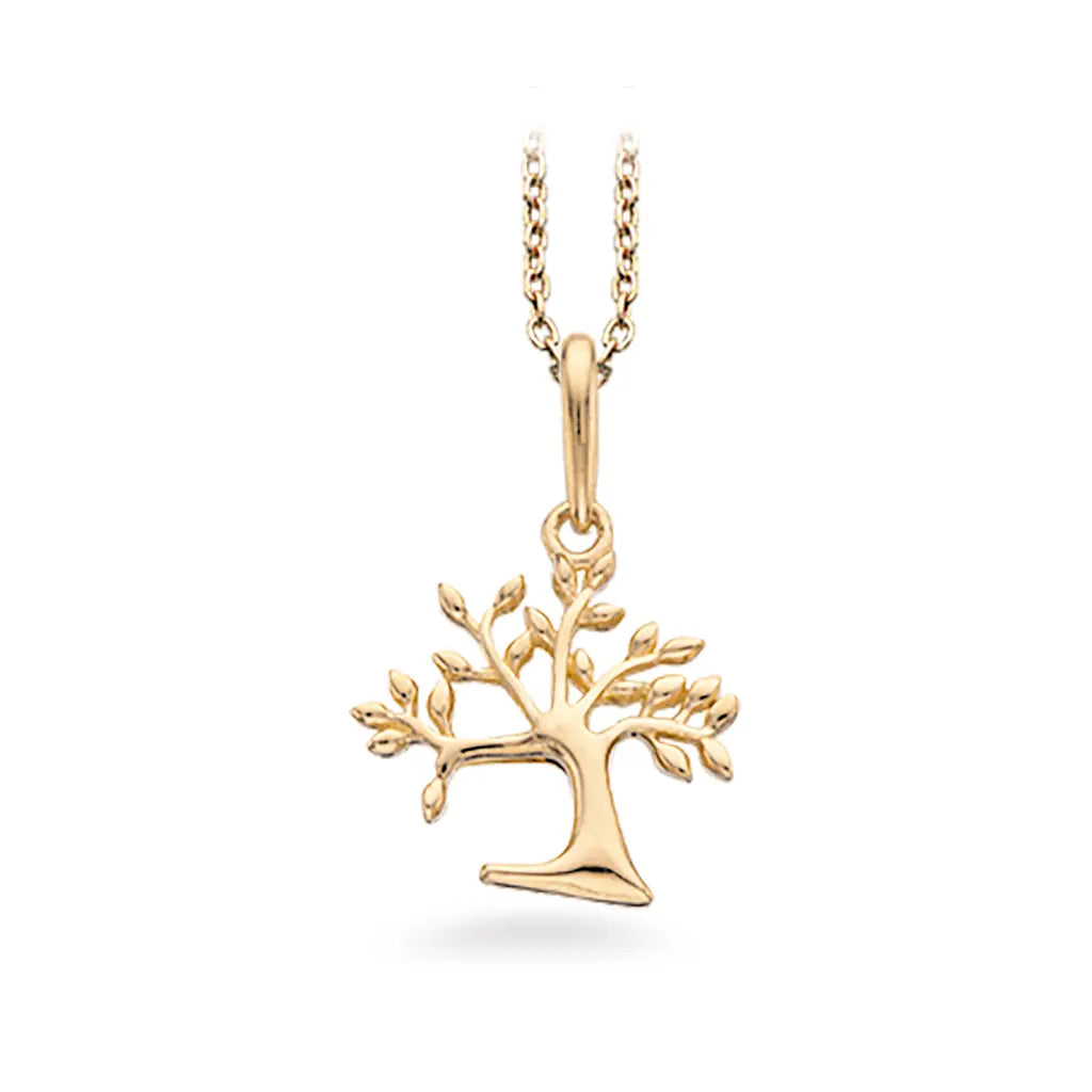 Livets Træ vedhæng m. sølvkæde - 8 kt. Guld fra Scrouples Jewellery