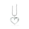 Hjerte  0,03 H-W/SI 14 kt.m/ sølvkæde fra Scrouples Jewellery