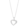 Hjertevedhæng inkl. Kæde - Rhod. Sølv fra Siersbøl