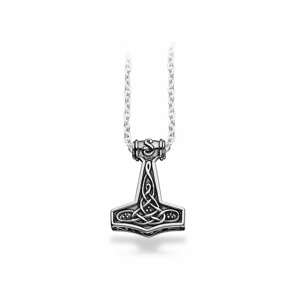 Vedhæng sølv thorshammer m/læd fra Scrouples Jewellery