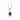 Vedhæng roset blå zir. sølv m/ fra Scrouples Jewellery