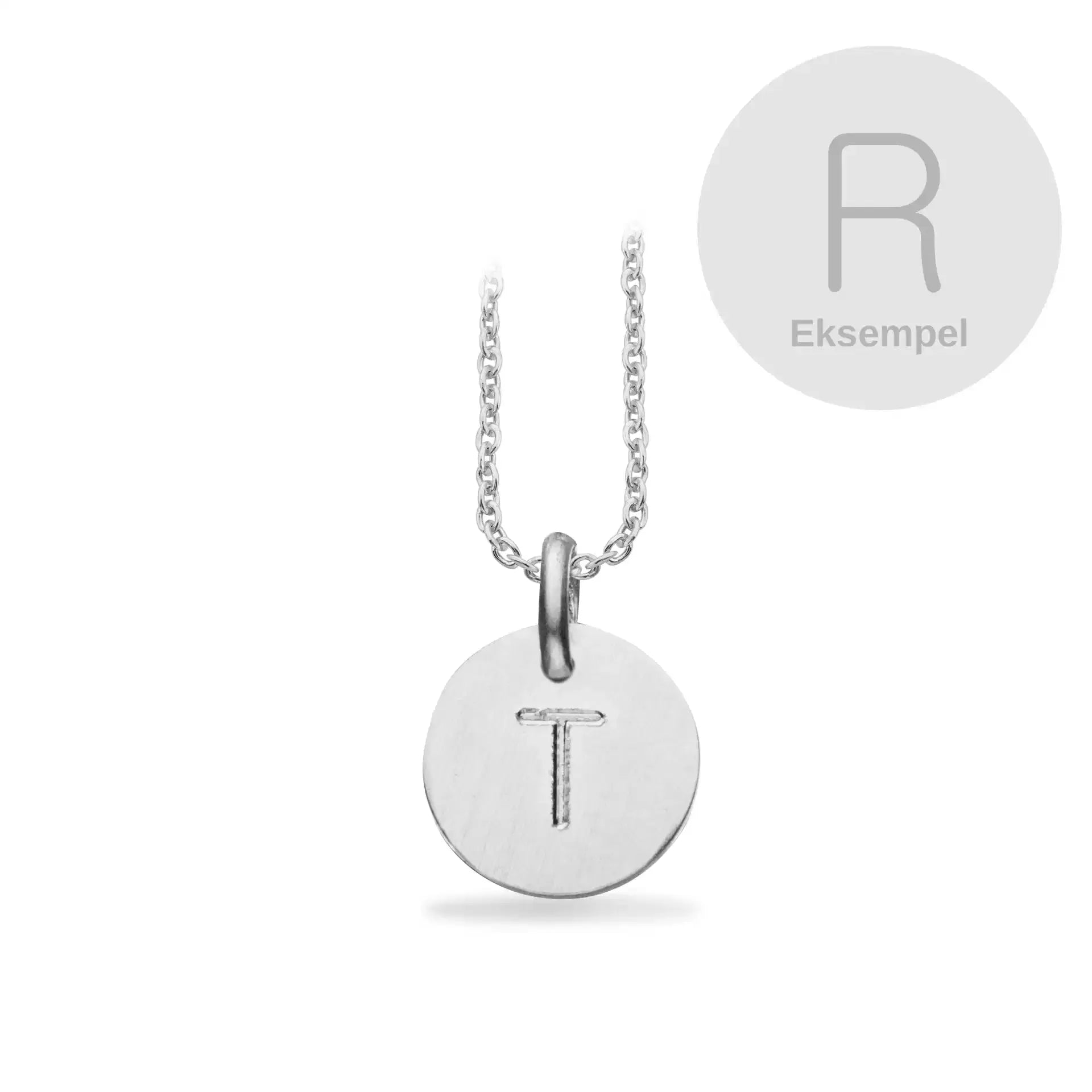 TagMe rund  R sølv m/kæde fra Scrouples Jewellery