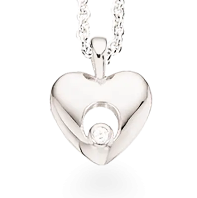 Vedhæng hjerte zirkoner - Sølv fra Scrouples Jewellery