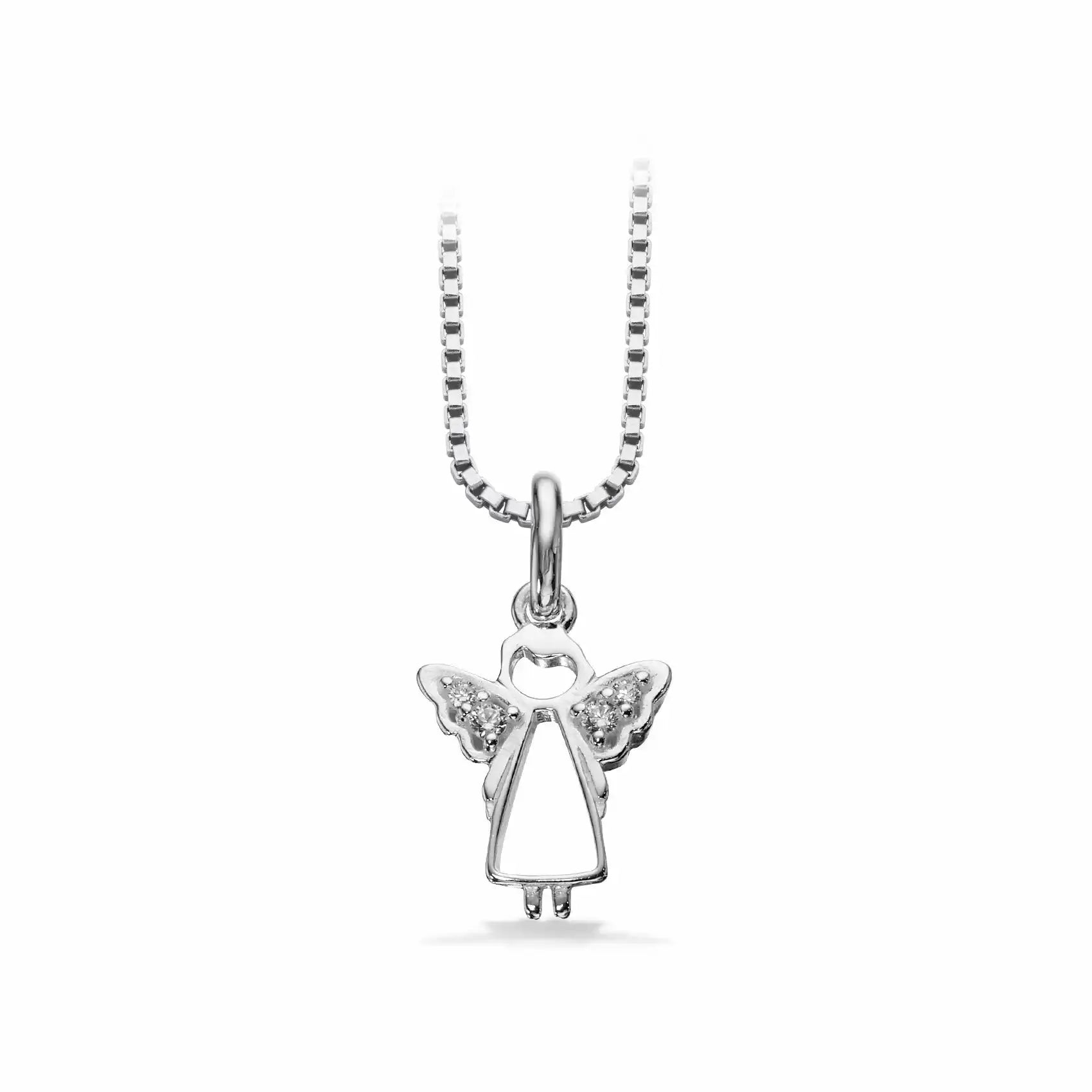 Vedhæng engel cubic zir. sølv m/kæde fra Scrouples Jewellery