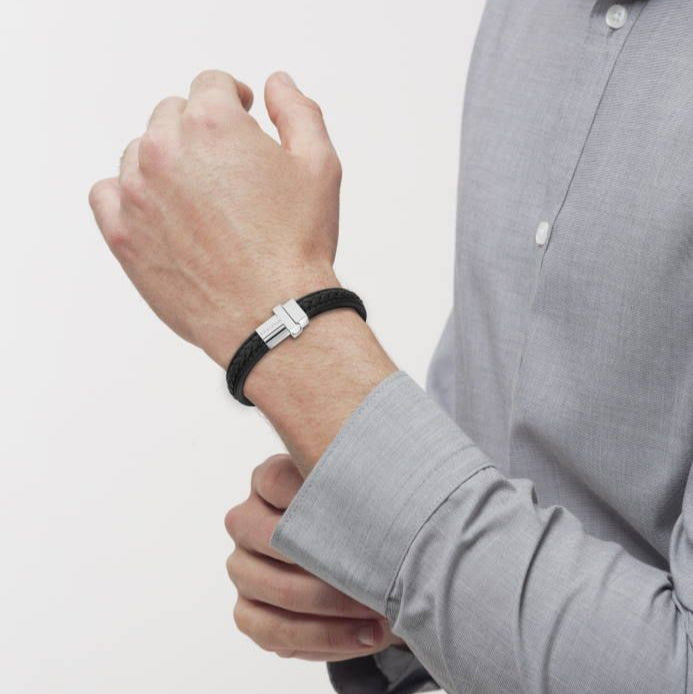Magnetic Braided Leather Armbånd