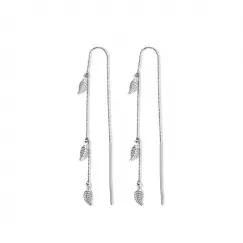 Small Leaf ørekæde - Sølv fra Lush Lush Jewelry