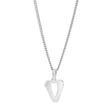 Siersbøl bogstav halskæde V - Sølv